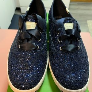 Kate Spade Navy Glitter Sneakers